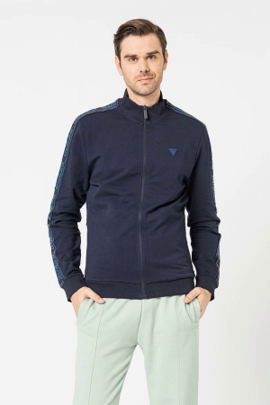 NOUTATI - Bluza sport guess cu fermoar si benzi logo