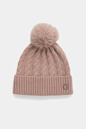 Caciuli si palarii dama - Caciula dama Guess cu ciucure si aplicatii metalice