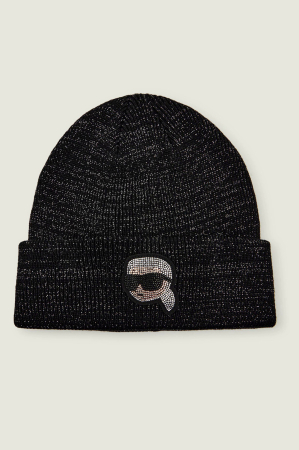 Caciuli si palarii dama - Karl Lagerfeld A4W33041 – Caciula din amestec de lana, tricot, negru