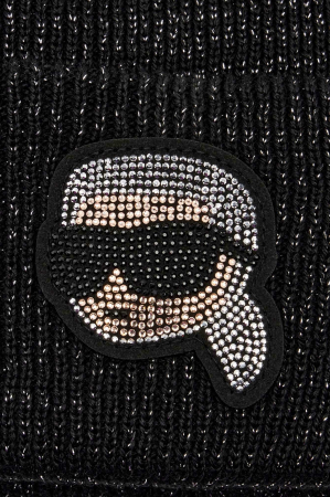 Karl Lagerfeld A4W33041 – Wool Blend Knitted Beanie, Black [3]