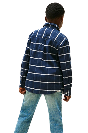Camasa baieti Tommy Hilfiger KB0KB10096T albastra in carouri cu nasturi [1]