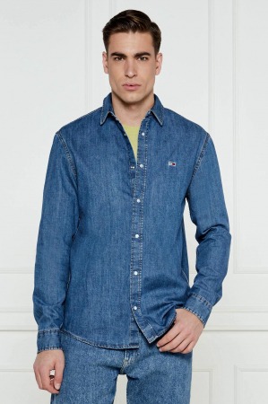 Camasi barbati - Camasa Tommy Jeans din denim cu capse