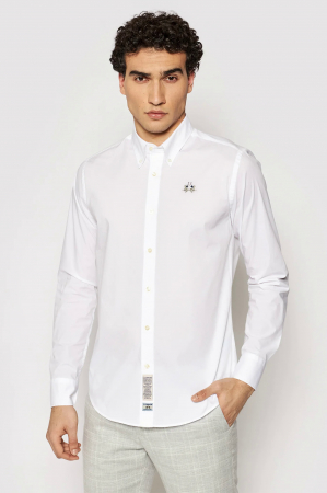 Camasi barbati - Camasa La Martina Slim fit cu logo brodat CCMC02
