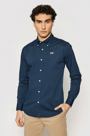 Camasi barbati - Camasa La Martina Slim fit cu logo brodat CCMC02