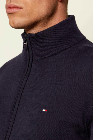Cardigan barbati Tommy Hilfiger bleumarin cu fermoar si logo brodat [3]