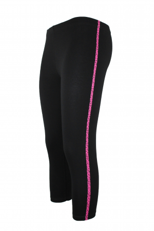Colanti dama capri 3/4, Lolami,Negru/Fucsia, marime S/M [1]