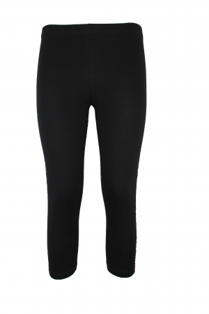 Colanti - Colanti dama capri 3/4, Lolami,Negru/Fucsia, marime S/M