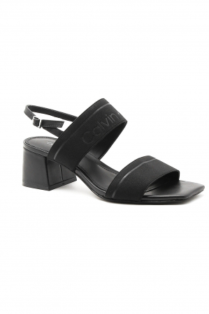 Sandale dama - Sandale Calvin Klein cu toc masiv si insertii de piele