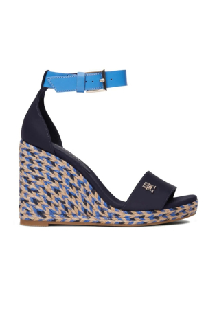 Sandale dama - Espadrile Tommy Hilfiger Colorful High Wedge Satin Sandal FW0FW07914