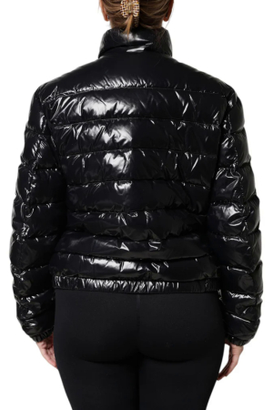 Geaca puffer dama Dolce & Gabbana neagra lucioasa cu guler inalt [2]