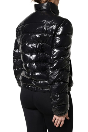 Geaca puffer dama Dolce & Gabbana neagra lucioasa cu guler inalt [4]