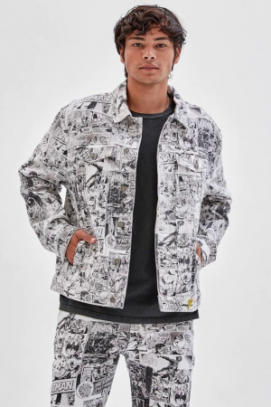 Geci si veste barbati - Geaca din denim Guess Originals Batman Comic Print