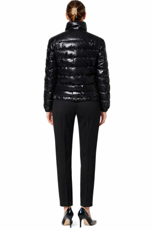 Geaca puffer dama Dolce & Gabbana neagra lucioasa cu guler inalt [1]