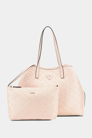Accesorii - Geantă damă Guess Maxi Vikky roz pal cu pouch detașabil HWWR93