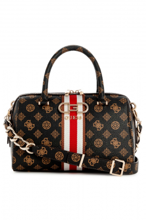 Accesorii Dama - Geanta dama Guess Nelka Box Satchel Mocha PG930705