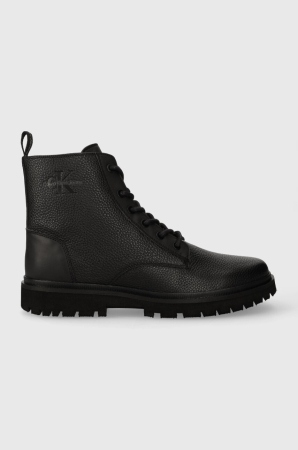 Ghete barbati - Black men’s genuine leather boots by Calvin Klein Jeans, model YM0YM00751
