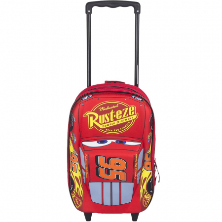 Super Reduceri -30%  Use code MEGA30 - Ghiozdan Troler Disney Cars 3 Piston Cup 3D,Rosu, 38 x 28 x 12 cm