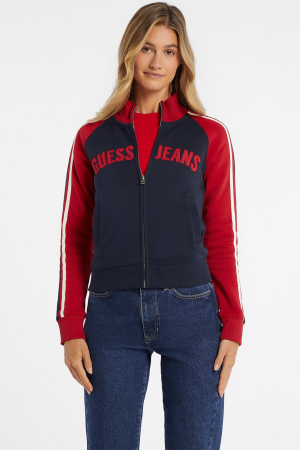 NOUTATI - Guess sweatshirt with zipper and embroidered logo
