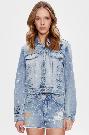 Geci si Veste dama - Jacheta din denim Guess Stevie W3GN45