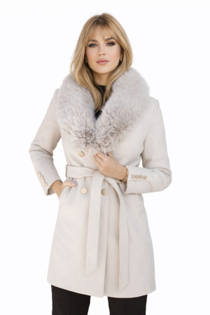 Paltoane dama - palton-lana-cambrat-guler-blana-ecologica