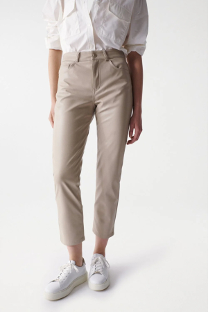 Pantaloni dama - Pantaloni crop Salsa Jeans din piele ecologica