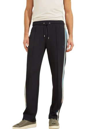 Pantaloni sport barbati - Pantaloni sport Guess cu pensa si benzi laterale contrastante