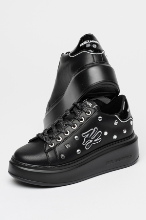 Pantofi sport wedge negri Karl Lagerfeld KL63528 cu platforma si detalii decorative [2]
