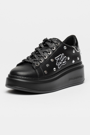 Pantofi sport wedge negri Karl Lagerfeld KL63528 cu platforma si detalii decorative [3]