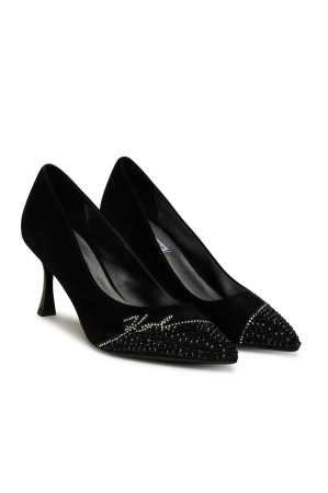 Pantofi pumps dama Karl Lagerfeld KL32712 negri cu toc si aplicatii stralucitoare [1]