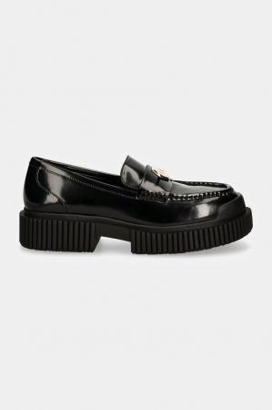 Mocasini dama - Pantofi loafer de piele lacuita Armani Exchange  XDA005