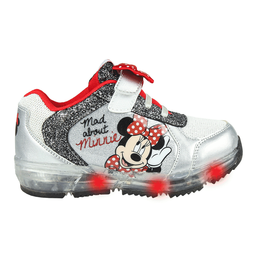 INCALTAMINTE COPII - Pantofi sport cu luminite Minnie Mouse , Argintiu,2300004622
