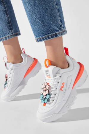 Pantofi sport de piele ecologica Fila cu aspect masiv Disruptor Flower [2]