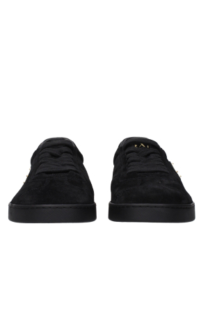Prada Sneakers Barbati din Piele Intoarsa Neagra cu Logo Triunghiular [2]