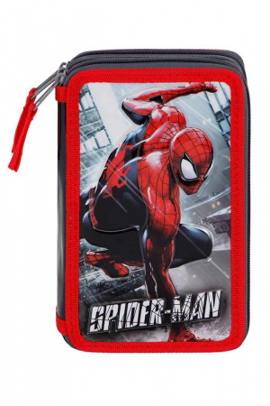 NOUTATI - Penar Spiderman Rain, Echipat, 3 compartimente, 43 piese