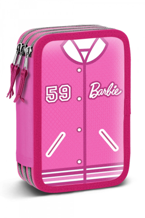 Super Reduceri -30%  Use code MEGA30 - Pencil case Barbie Varsity, Equipped, 3 compartments, 43 pieces