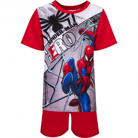 Pijamale copii - Pijama Spideman Hero, 8 ani/128 cm, maneca scurta, Rosu