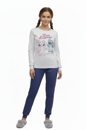 Pijamale copii - Pijamale adolescenti Disney Stitch DYD2707C, set din bumbac