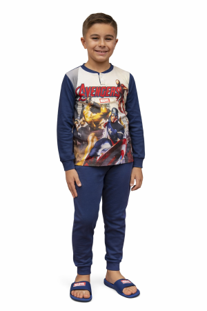 Pijamale copii - Pijamale copii Marvel Avengers MV40M7625, set 2 piese din bumbac