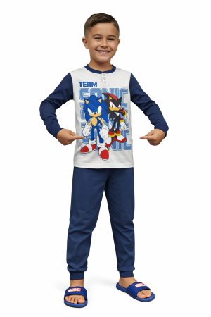 Pijamale copii - Pijamale copii Sonic SC40G4702 – set 2 piese din bumbac