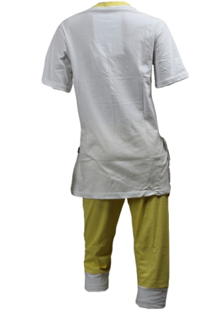 Pijamale scurte dama,Crazy Farm, Alb/Galben, Marime L [1]