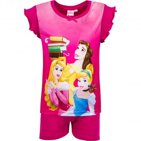 Pijamale copii - Pijamale scurte fete, Disney Princess ,fucsia, 5 ani