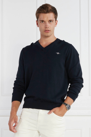 Pulover de bumbac cu decolteu in V Gant 8030562 [3]