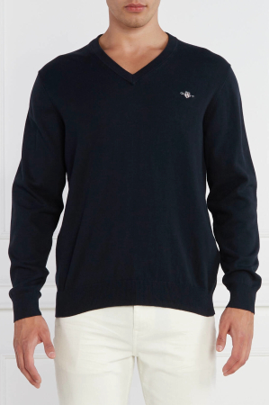 NOUTATI - Pulover de bumbac cu decolteu in V Gant 8030562