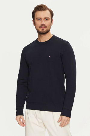 Bluze barbati - Pulover barbati Tommy Hilfiger negru cu logo brodat