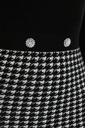 Guess Gabriella W5RK12 Bodycon Dress – Houndstooth Design [4]