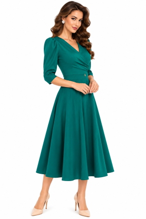 Rochii - Rochie dama midi StarShinerS in clos cu umeri bufanti