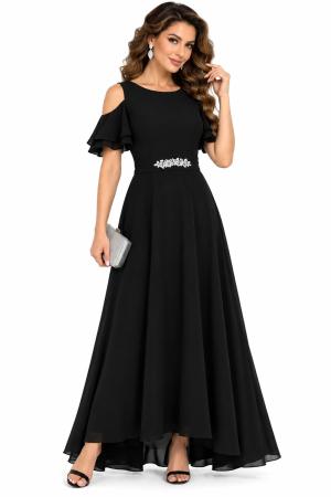 Rochii - Rochie dama lunga StarShinerS in clos cu un cordon accesorizat