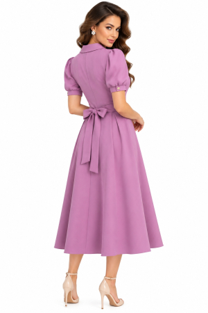 Rochie dama midi StarShinerS cu cordon in talie si nasturi decorativi [1]