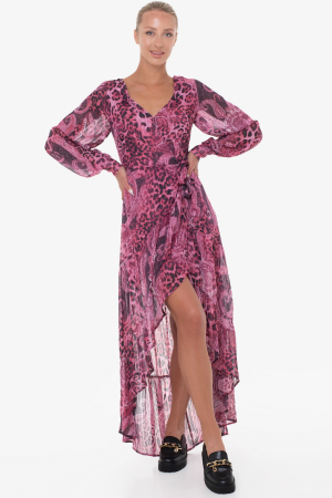Rochii - Rochie asimetrica Guess cu imprimeu paisley W3YK48