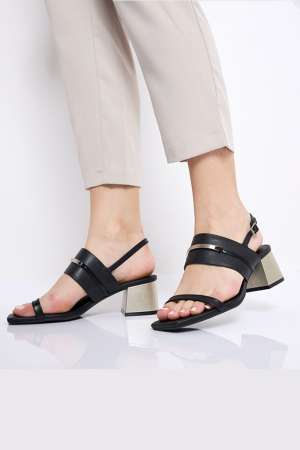 Sandale Calvin Klein Heel Sandal 45 Met Bar Lth HW0HW02012 [2]